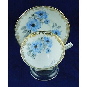 Collingwoods Anemone Blue Tea Cup and Saucer